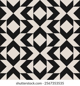 Seamless black and white half square triangle pattern. Graphical illustration for a unique wall decor, textiles and interior design.
.