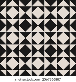 Seamless black and white half square triangle pattern. Repeated and decorative design that can be used for packaging, decorating, interior design, textiles and more.


