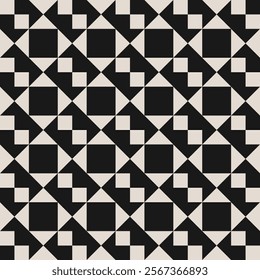 Seamless black and white half square triangle pattern. Repeated and decorative design that can be used for packaging, decorating, interior design, textiles and more.


