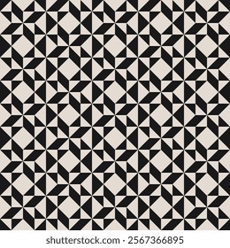 Seamless black and white half square triangle pattern. Repeated and decorative design that can be used for packaging, decorating, interior design, textiles and more.


