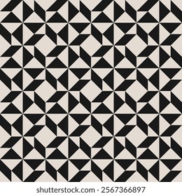 Seamless black and white half square triangle pattern. Repeated and decorative design that can be used for packaging, decorating, interior design, textiles and more.


