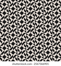 Seamless black and white half square triangle pattern. Repeated and decorative design that can be used for packaging, decorating, interior design, textiles and more.


