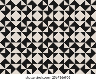 Seamless black and white half square triangle pattern. Repeated and decorative design that can be used for packaging, decorating, interior design, textiles and more.


