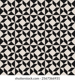 Seamless black and white half square triangle pattern. Repeated and decorative design that can be used for packaging, decorating, interior design, textiles and more.


