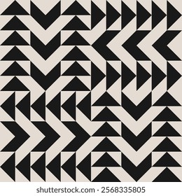 Seamless black and white half square triangle pattern. Repeated and decorative design that can be used for packaging, decorating, interior design, textiles and more.