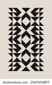 Seamless black and white half square triangle pattern. Repeated and decorative design that can be used for packaging, decorating, interior design, textiles and more. 
