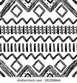 seamless black and white hand drawn dackground