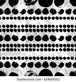 Seamless black and white hand drawn pattern
