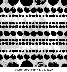 Seamless black and white hand drawn pattern