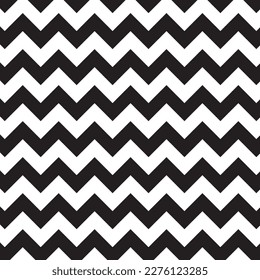 Seamless Black and White Herringbone Vector Pattern - Small. 