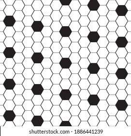 Seamless black and white hexagon pattern