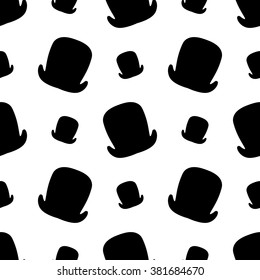 Seamless black and white hipster vector illustration