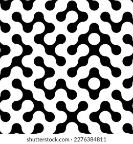 The seamless black and white image of metaball shapes and bonding background.