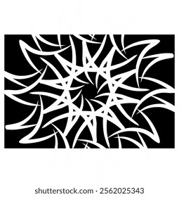 Seamless black and white kaleidoscope floral art pattern of traditional Indonesian Flores woven ornament for wallpaper advertising, background stickers or clothing