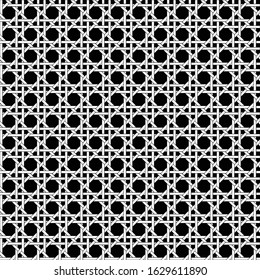 Seamless black and white lattice weave pattern