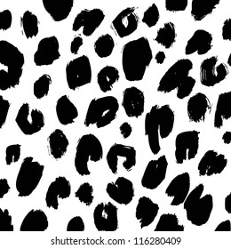 seamless black and white leopard pattern