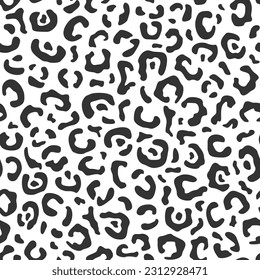 Impresión de leopardo blanco y negro sin foco. Ilustración del vector