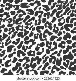 Seamless black and white leopard print tileable animal pattern vector