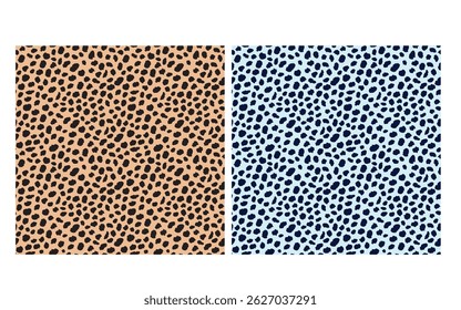 Seamless black and white leopard print pattern on fabric, abstract animal texture. Vector illustration,