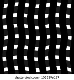 Seamless black and white line abstract geometric wave.