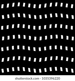 Seamless black and white line abstract geometric wave.