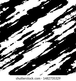 Seamless black white lines pattern vector. Endless abstract curved bold lines for dress shirt fabric print background.