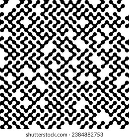 Conexión metabólica blanca y negra sin inconvenientes, fondo abstracto, puntos conectados, diseño vectorial