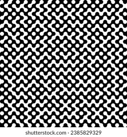 Seamless black and white metaball conection, abstract background, connected dots, vector design