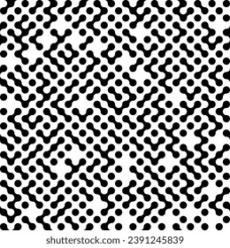 Conexión metabólica blanca y negra sin inconvenientes, fondo abstracto, puntos conectados, diseño vectorial