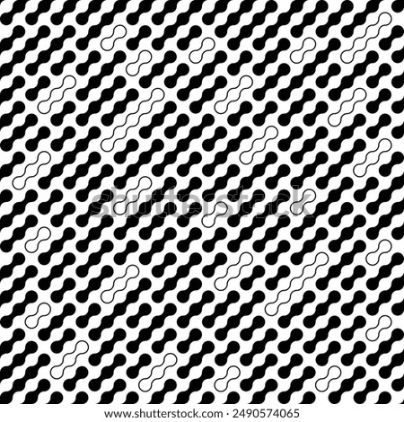 Seamless black and white metaball conection, abstract background, connected dots, vector design