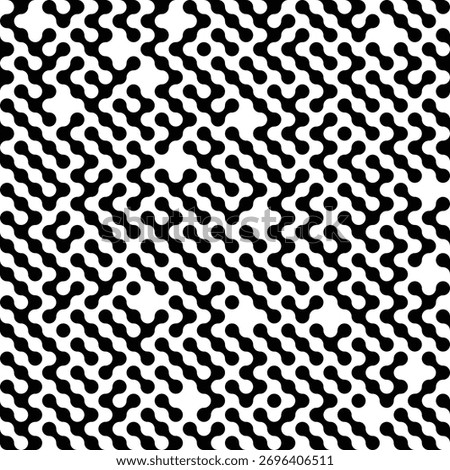 Seamless black and white metaball conection, abstract background, connected dots, vector design
