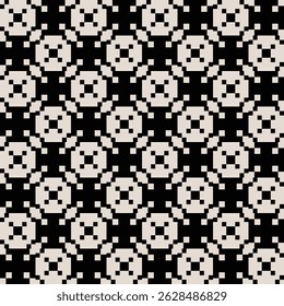 Seamless black and white mid century modern geometric pattern for backgrounds, fabric design, home decor.
