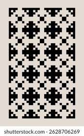  Seamless black and white mid century modern geometric pattern for backgrounds, fabric design, home decor.