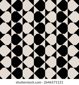 Seamless black and white mid century modern geometric pattern for backgrounds, fabric design, home decor.	
