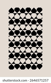 Seamless black and white mid century modern geometric pattern for backgrounds, fabric design, home decor.	
