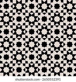 Seamless black and white mid century modern geometric pattern for backgrounds, fabric design, home decor.
