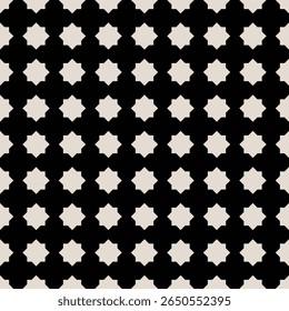 Seamless black and white mid century modern geometric pattern for backgrounds, fabric design, home decor.
