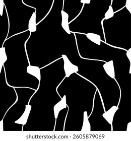 Seamless black and white modern abstract pattern. Vector Illustration.