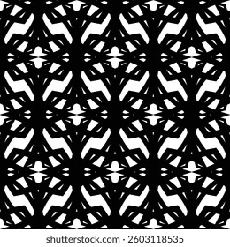 Seamless Black and White modern graphical structural. Geometry Fabric pattern background design. EPS vector illustration