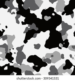 Seamless black and white monochrome urban fashion camouflage pattern vector