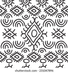 Seamless black and white navajo pattern