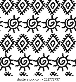 Seamless black and white navajo pattern