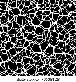 Seamless black and white Network pattern. Web background. Neural cell.