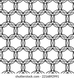 Seamless black and white openwork pattern. Decorative background. Vector illustration. Design for web, wallpaper, wrapping, cover textile fabric print
