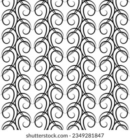 Seamless black and white openwork pattern. Decorative background. Vector illustration. Design for web, wallpaper, cover, textile, fabric, wrapping.