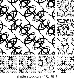 Seamless black and white ornament backgrounds