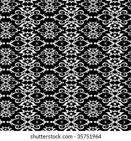 Seamless black and white ornament pattern