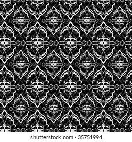 Seamless black and white ornament pattern