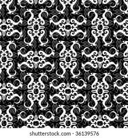 Seamless black and white ornament pattern