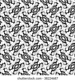 Seamless black and white ornament pattern